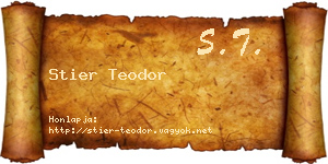 Stier Teodor névjegykártya
